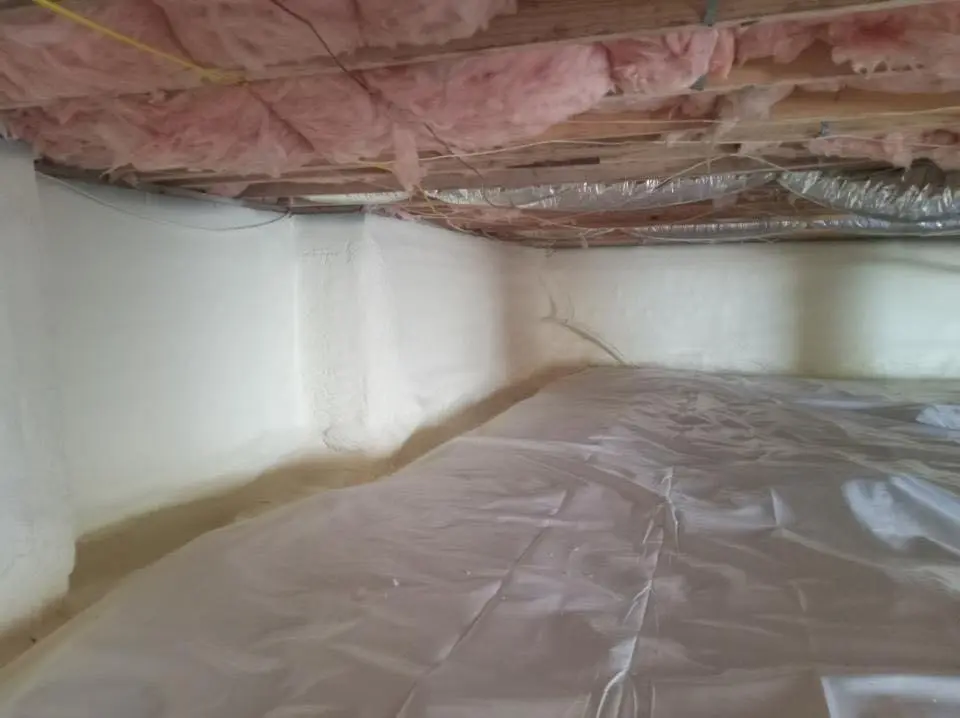 Crawl space encapsulation with closed-cell spray foam for Attic Insulation in Fort Collins